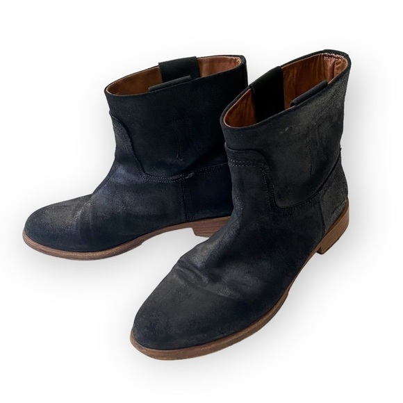rag and bone Ankle boots,‎  Holly Ankle Boot, Black Waxy Suede,  Size 39.5 - Picture 1 of 13